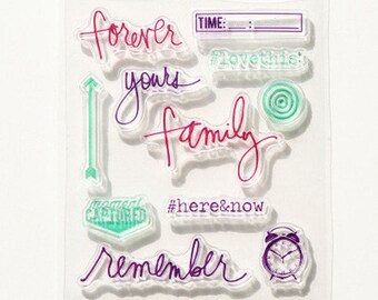 Clear stamps /pattern "Familly"/stamp/creative supply/scrapbooking