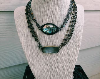 Abalone or Mother of Pearl Choker/Wrap Bracelet