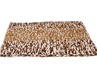 Pet Rug Tan Cocoa Brown Ivory 28" X 24" Cat Rug Dog Rug Furniture Cover Mat
