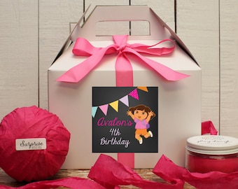 Set of 6 - Dora Birthday Party Favor Boxes // Dora Birthday Party // Kids Party Favor // Dora the Explorer Party // Dora Favors