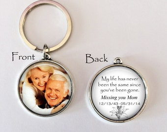 MEMORIAL KEYCHAIN - Your LOVED one's photo on one side, Personalized Memorial Keychain Sympathy Gift,Loss Of Loved One,Remembrance KeyChain