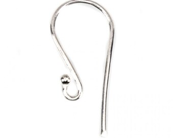Sterling Silver Earwire Shepard's Hook with Ball Tip - Pair |12