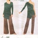 Sz 12/14/16 - Vogue Pattern 2064 - Misses' Close-Fitting Open Shoulder Wrap Top with Fitted Straight or Wide-Legged Pants - Donna Karan