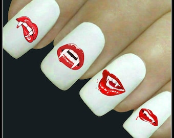 Halloween Nail Decal 20 Vampire Mouth Nails Water Slide Decals Fingernail Decal Haunting Nail Tattoos Nail Transfers