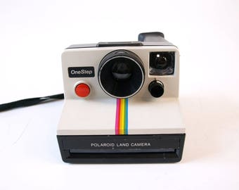 Vintage 70s rainbow striped Polaroid land instant film camera retro Instagram not working as is home Decor for decoration only