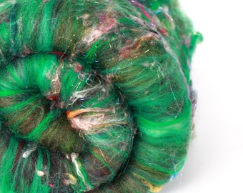 HEATHERED HEATH 2.8 oz Wool - Merino // Art Batt // Wool Art Batt for spinning or needle felting