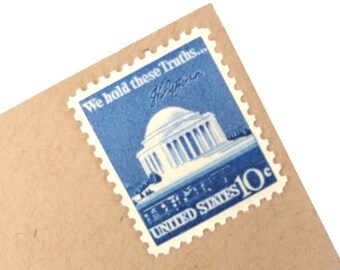 25 Jefferson Memorial Stamps - 10c - Unique vintage postage stamps - 1973 - Unused - Quantity of 25