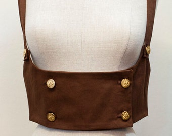 Brown Underbust Vest Harness Steampunk Gothic Pirate