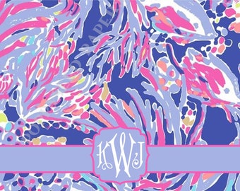 Lilly Pulitzer personalized folded note cards, Lilly Pulitzer stationery, Thank You Notes