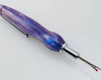 Seam Ripper, Needle Threader, or Stiletto in Chrome, sewing gift, quilting gift, sewing tool, sewing aid, blue, purple, and pink acrylic