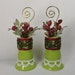 Green Christmas Candlestick Photo Holder