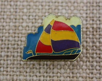 Sailboat - Enamel Pin by American Gag Bag Inc. - Vintage Novelty Pin c. 1980s