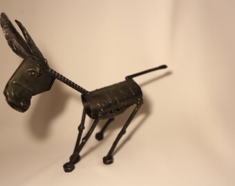 Metal Donkey - made out of reclaimed materials.