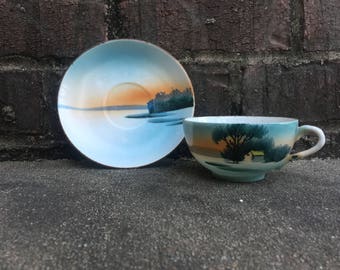Lake Scene Teacup and Saucer