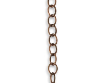 Choose Length 3.5mm Extra Fine Oval Brass Chain, Natural Brass Chain, Vintaj Natural Brass, Item CH0004