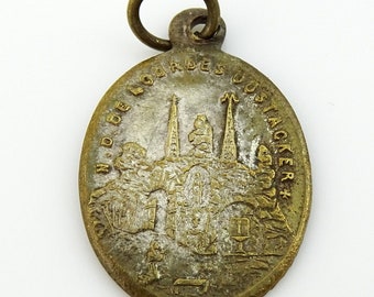 Notre Dame de Lourdes Oostakker Sanctuary Vintage Religious Medal
