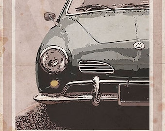 Volkswagen Karmann Ghia - Vintage Style Poster