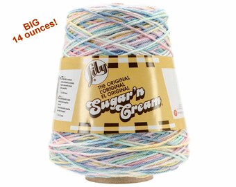 PRETTY PASTELS OMBRE 14oz Sugar N Cream Cotton Cone yarn Cotton Yarn, Pastel Colors cotton yarn, Variegated Lily Sugar N Cream cotton Cone >