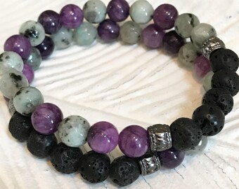 Stackable, Whimsical Essential Oil Diffuser Bracelet, Lava Bracelet