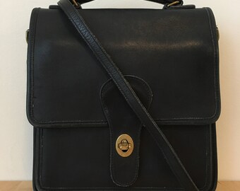 Vintage Coach Station Bag, Navy