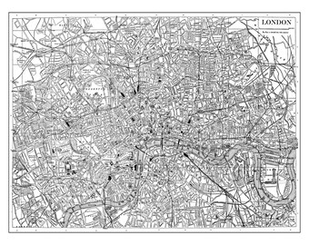 London Map Vintage Street Map Poster Print