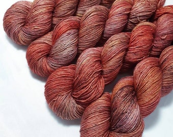 Hand dyed Merino silk single yarn Superwash 100 g