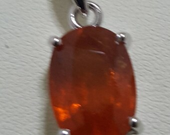 925 SS Spessartite Garnet Pendant