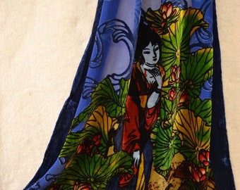 Chinese Silk Velvet Large Scarf/Art/Decoration/Guarantee authentic