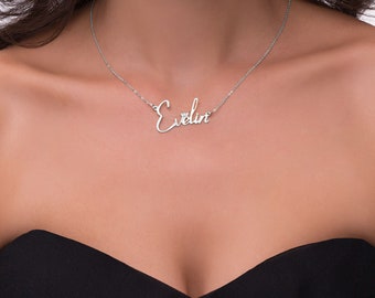 18k Gold plated or Sterling silver Custom Personalized Name necklace crown crystal