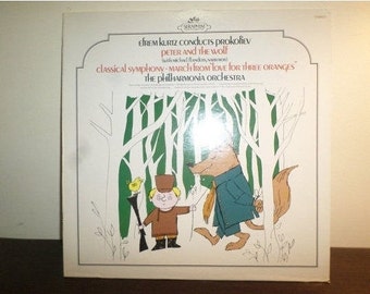 Vintage 1959 Classical LP Record Love for Three Oranges Peter and the Wolf Near Mint Condition 7949