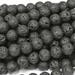 8mm Lava Beads, Rough, round shape stone with straight drill. 16" strand/ 45 Beads.