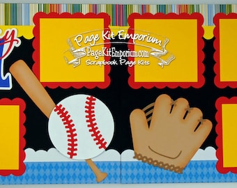 Scrapbook Page Kit Layout Baseball Boy Girl Sports Outdoors 2 page Scrapbook Layout Kit 92