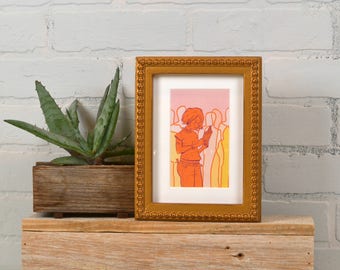 5x7" Picture Frame in 1x1 Decorative Bumpy Style with Vintage Roman Gold Finish - IN STOCK - Same Day Shipping - Handmade 5 x 7 Frame