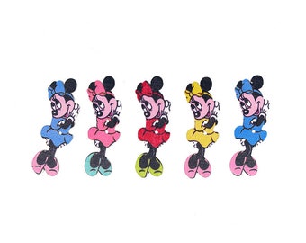 DESTOCK button 6 minnie dress yellow 2 holes