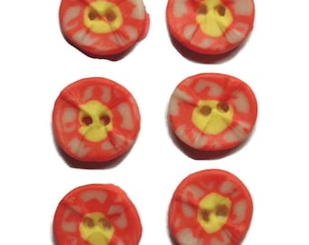 Polymer Clay Buttons Size 20mm Colorful White Yellow Pink Buttons.