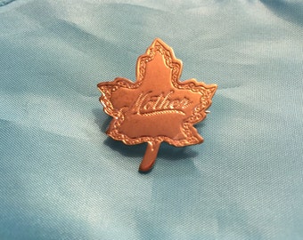 Vintage "Mother" leaf pin- Great for Mother's Day