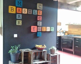 Retro wooden Scrabble letters!