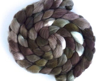 Hand Spinning Roving, Organic Polwarth - Hand Dyed, Fiesta Brown