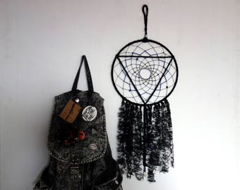 El cazador de sueños | geométrica, negro, hippie, duro, regalo de la decoración, de la pared