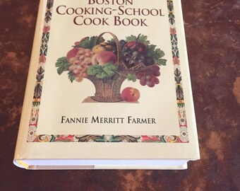 Book, The 1896 Boston Cooking School Cook Book, Fannie Merrritt Farmer, Retro, Reprint 1896 Classic Recipes, Antique Discoveries