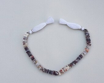 3 strands of RED LACE AGATE Square beads 4-6mm 8"