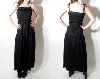 Black Maxi Dress / Sleeveless Dress / Vintage Dress / Peggy Lane Dress / Maxi Long Dress / Summer Dress / Bohemian Dress