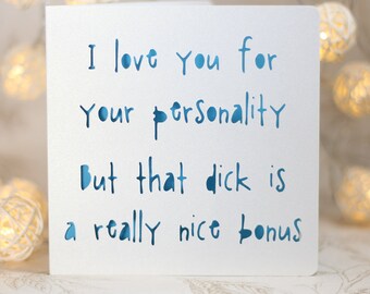 Bonus Dick , funny birthday, Card for him, husband boyfriend birthday, snarky card, sarcastic card,no gift card, snarky birthday card