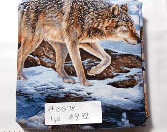 Fabric - 1yd piece-Wolf/Wolves/winter/Narragansett Creek (#3578) Wild Wings/Springs Creative 62555