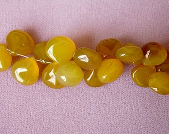 Beautiful Hessonite Chalcedony Smooth Briolette