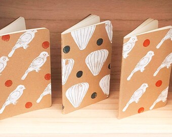 Book * Moleskine 9 x 14 cm kraft linocut cover