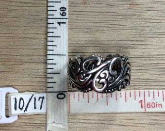 Vintage 925 Sterling Silver 3.9g Ring Size 6 Filigree Band Used