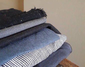 LINEN + WOOL FABRIC / mix bundle / remnants / runningthreads