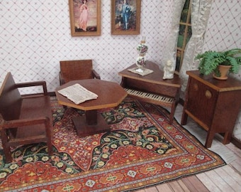 German Dollhouse Furniture - 5 Piece Parlor or Music Room - 3/4" Scale