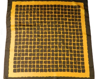 Vintage Brown and Orange Silk Scarf